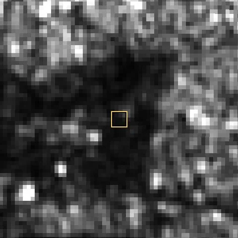 Radar image, 17 November 2024: a dark smooth patch where the land was filled